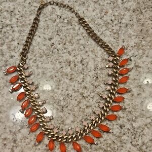 Vintage Elegant Orange and Pink Necklace